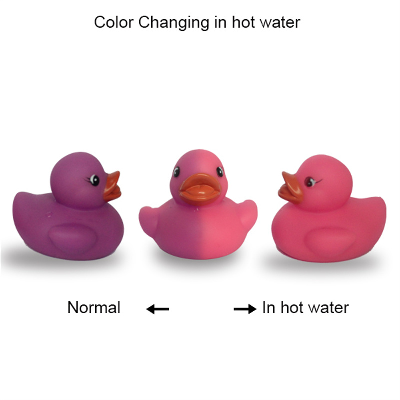 Brinquedo de banho que muda de cor de borracha Squeak Duck Baby To2