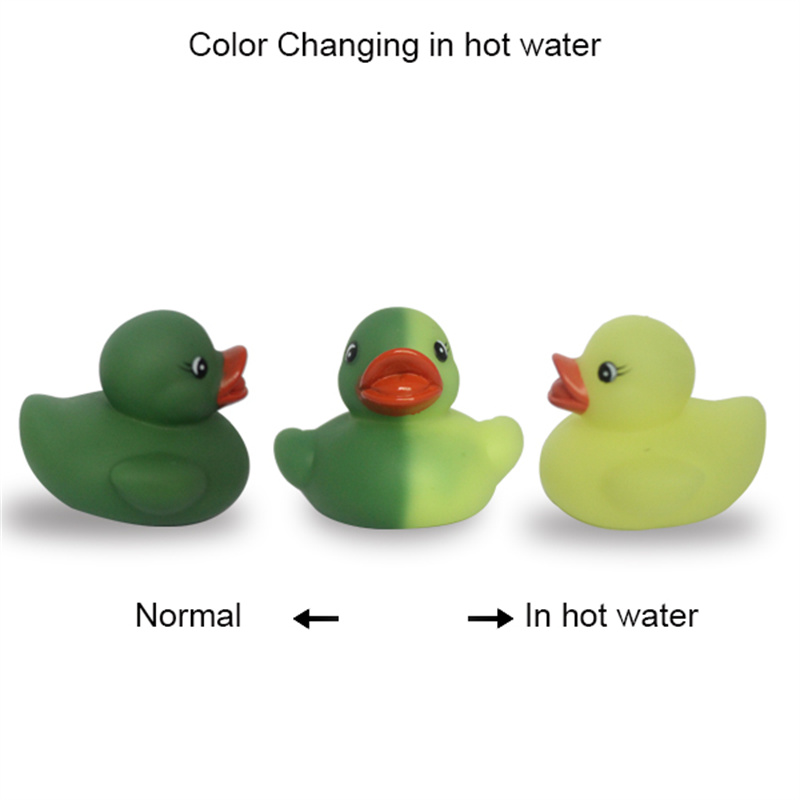 Brinquedo de banho que muda de cor de borracha Squeak Duck Baby To4