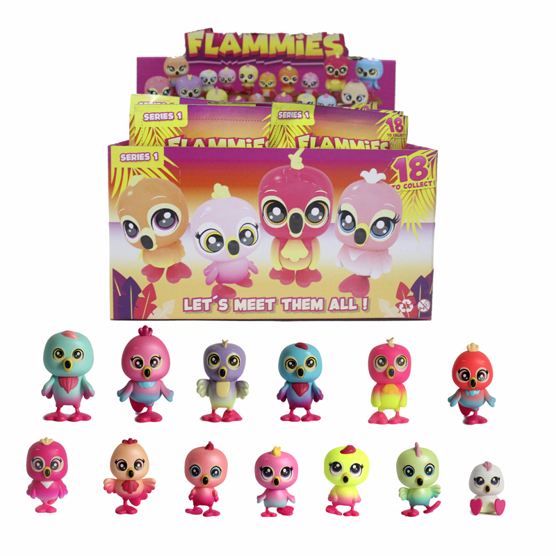 Flammies---Mini-Marrazki bizidunak-Flamingo-Plastikozko-PVC-Figuras-Bilduma1